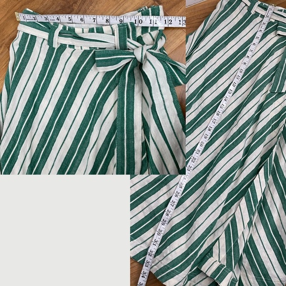 Anthropologie Maeve Green White Striped Full Wrap Maxi Skirt Cottagecore Boho 00 - Picture 9 of 9